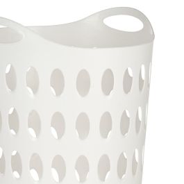 Kipit Cesto de Plástico Blanco 50 L con Asas 44 x 56.5 x 42 cm (Set de 12)