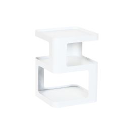 DKD Home Decor Mesita Auxiliar Urban de Metal Blanco 40x54x40 cm, con 1 Estante DKD Home Decor Mesita Auxiliar Urban de Metal Blanco 40x54x40 cm, con 1 Estante