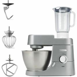 Kenwood KVC3110S Robot de Pastelería CHEF 1000W con Batidora, Cuerpo Metálico, Kit de Repostería Profesional, Libro de Recetas, Color Plata