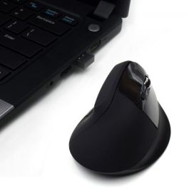 Ewent EW3158 Ratón Ergonómico Vertical Inalámbrico RF 1600 DPI Óptico Mano Derecha USB Recargable para Oficina