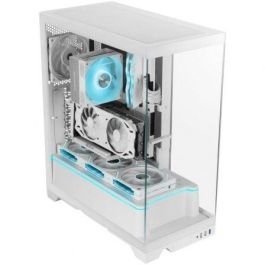 Mars Gaming MC-PRISMA MCPRISMAW - Caja Gaming Semitorre Blanca, ATX, 3 Paneles Cristal Templado, Iluminación ARGB