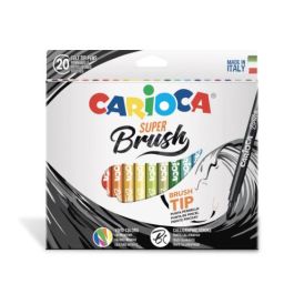 Rotulador Carioca Punta De Pincel Lavable Caja De 20 Unidades Colores Surtidos Precio: 9.5000004. SKU: B193MGJ836