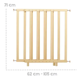 Roba Barrera de Seguridad para Bebés ROB4005317236162 - Para Puertas y Escaleras - De 62 a 106 cm - Madera Natural