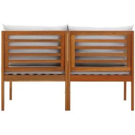 Banco de jardín ALMA de madera de acacia FSC con cojines - 2 personas - Gris Banco de jardín ALMA de madera de acacia FSC con cojines - 2 personas - Gris