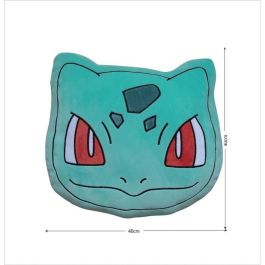 Pokemon POK3700891706742 Cojín 3D Premium Cara de Bulbasaur Microfibra 40 cm