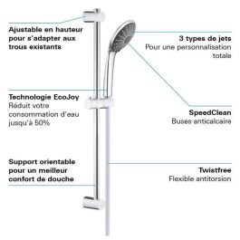 GROHE - Set de ducha de 3 chorros con barra