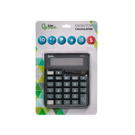 Liderpapel xf20 Calculadora Sobremesa 10 Dígitos Solar y Pilas Color Negro 127x105x24 mm