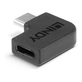 LINDY Adaptador USB 3.2 Tipo C Ángulo 90° Macho a Hembra Negro 41894 20 Gbit/s
