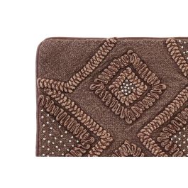 DKD Home Decor Funda de Cojín Marrón 50x50 cm Algodón Poliéster con Cremallera Decoración Rombos