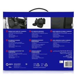 Sparco Cs6 SPCS441BL Juego Fundas de Asiento Coche Modelo Corsa Negro y Azul Universal 5 Cabezales Lavable Polyester Foam 2mm