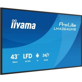 iiyama 43" UHD 3840x2160 VA DLED Panel 500cd/m² Haze 25% Android 14 OS 24/7 Operación con Wall Mount Incluido