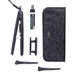 Steinhart CARBON PRO Plancha de Pelo Profesional con Placas de Cerámica, Aceite de Argán y Keratina, Tecnología Iónica, Acabado Brillante y Liso, Incluye Accesorios