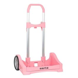 Safta Carro Portamochilas Evolution P.176C Trolley Rosa Palo - Ruedas silenciosas, bandeja antirozaduras, sistema universal