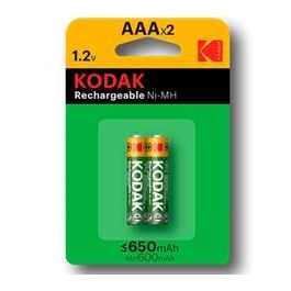 Kodak Pilas Recargables Ni-MH AAA 650mAh Blister 2 Unidades. Ideales para Cámaras Digitales y Juguetes, hasta 1000 ciclos. Precio: 6.69000046. SKU: B1JNS55TZZ