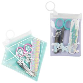 Cosmetic Club Juego de Manicura 3 Piezas con Lima, Tijeras y Cortaúñas en Bolsa Zip