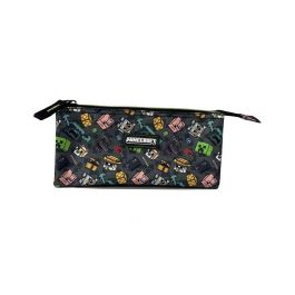 Minecraft Estuche Escolar Pixel 25 Triple para Niños, Interior Totalmente Forrado y Personalizado, Textil 9x23x9 cm Minecraft Estuche Escolar Pixel 25 Triple para Niños, Interior Totalmente Forrado y Personalizado, Textil 9x23x9 cm