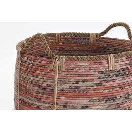 DKD Home Decor Set de 3 Cestas Boho Decorativas de Ratán Natural, Colores Melocotón y Natural, Medidas 52x58x52 cm DKD Home Decor Set de 3 Cestas Boho Decorativas de Ratán Natural, Colores Melocotón y Natural, Medidas 52x58x52 cm