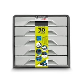 Cep Fichero Cajones Sobremesa Smoove 5 Cajones Gris 288x360x270 mm