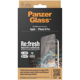 PanzerGlass Protector de Pantalla iPhone 15 Pro Re:fresh UW. Aligner