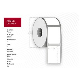 Capture Rollo de etiquetas sintético poliéster brillante 76x25mm 1 unidad Precio: 38.50000022. SKU: B192Z3J7AS
