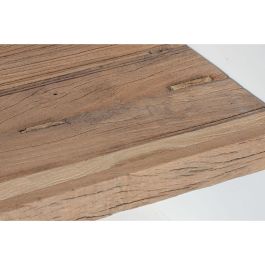 DKD Home Decor Mesita de Noche Formentera Mediterráneo Scandi Madera Mango Reciclada Blanco Natural 40.5x55.5x50 cm