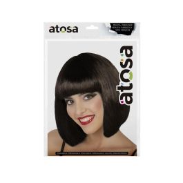 Peluca Lisa Corta Castaña Con Flequillo Recto 100 gramos para Disfraces, Fiestas, Teatro y Caracterizaciones
