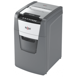 Rexel 2020150XEU Optimum AutoFeed+ 150X Trituradora de Papel Corte Cruzado, 150 Hojas, 44L, 55 dB, Negro/Gris