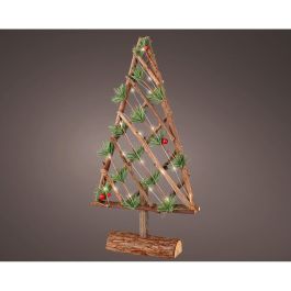 Árbol decorativo microled de madera, 48 cm