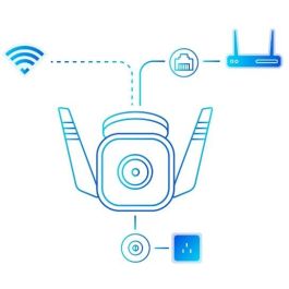 Tp-link Cámara Wi-Fi de Seguridad Exterior TC65 3MP, Visión Nocturna, Detección de Movimiento, Compatible con Alexa y Google Assistant