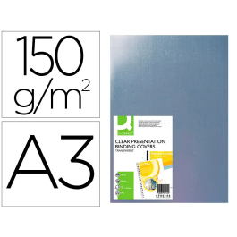 Q-connect Tapas de Encuadernacion PVC DIN A3 Incolora 150 mc Caja de 100 Unidades Precio: 22.49999961. SKU: B1JGXTG9DM