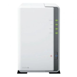 Synology DiskStation DS223j Servidor NAS de 2 Bahías, CPU Realtek RTD1619B, 1 GB DDR4, 1 GbE