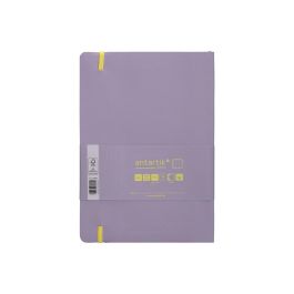 Cuaderno Con Gomilla Antartik Notes Tapa Blanda A5 Hojas Puntos Morado Y Amarillo 80 Hojas 80 gr Fsc