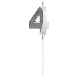 Party Time Vela Aniversario Cifra 4 Plata - 13 cm Precio: 1.5900005. SKU: B1BRL3WTQ8