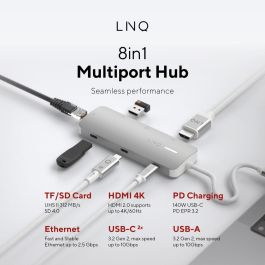 Hub USB Linq Byelements LQ49081 Blanco Gris