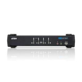 ATEN Switch KVM DVI/USB de 4 Puertos con Audio y Hub USB 2.0 – Conmutador para 4 PCs WUXGA 1920x1200