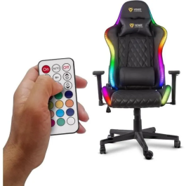 Yenkee Silla Gaming YGC 300RGB, Ergonomica, con Iluminacion RGB, Diseñada para Gamers