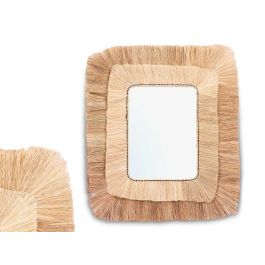 Espejo Rectangular Doble Marco Giftdecor 95x85 cm, Marrón - Vidrio y Hierba Precio: 86.49999963. SKU: B14VHFDE36
