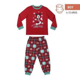 Cerdá Pijama de manga larga y single jersey con diseño de Mickey para niños de 6 años, color Rojo