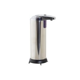 DKD Home Decor Dispensador Automático de Plástico ABS Plateado y Negro, 250 ml, Alimentación 4 Pilas AAA, 7.5 x 19 x 11.1 cm