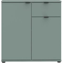 Mueble de almacenaje pequeño GANYMEDE GNMK222LU59 - Aparador 2 puertas, 1 cajón - Salvia - 80,1 x 34,1 x 82,3 cm