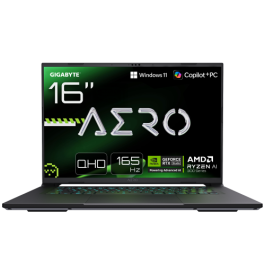 GIGABYTE 1VH93ESC64DH Portátil AERO X16 Copilot+ PC AMD Ryzen AI 7 350, 16" WQXGA, 32GB DDR5, 1TB SSD, RTX 5060, Windows 11 Home Blanco