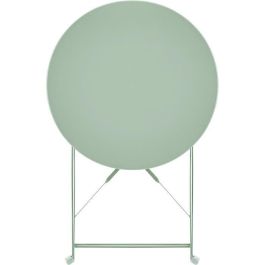 Conjunto Bistró para 2 Personas - Mesa Redonda 60x71 cm y 2 Sillas - Acero Pintado en Polvo - Color Verde Celadón Conjunto Bistró para 2 Personas - Mesa Redonda 60x71 cm y 2 Sillas - Acero Pintado en Polvo - Color Verde Celadón