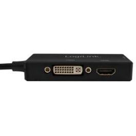 LogiLink CV0109 Adaptador DisplayPort 1.2 a DVI/HDMI/VGA, 4K (3840x2160) - Conector Macho DisplayPort a Hembra
