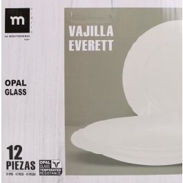 La Mediterranea Vajilla 12 Piezas Redondo Opal Everett (2 Unidades)
