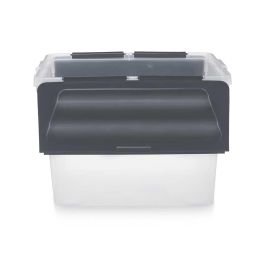 Caja Doble Tapa Abatible 48L Antracita Kipit 50x35x37 cm (6 Unidades) Caja Doble Tapa Abatible 48L Antracita Kipit 50x35x37 cm (6 Unidades)