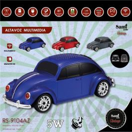 SAMI Altavoz Vintage multimedia para coche modelo Beetle, color azul