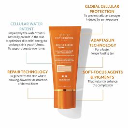 Institut Esthederm ES904 Bronz Repair Sunkissed Crema Facial Antiarrugas Protector Solar Sol Moderado, Brillo Dorado Natural 50 ml