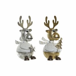 Figura Navidad Alpina DKD Home Decor Dorado Plateado 13 x 27 x 14 cm (2 Unidades) Precio: 14.9556. SKU: B13FR285G3