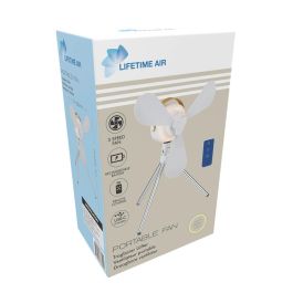 Ventilador portátil, recargable con usb, 3 aspas, 4 velocidades, con mando Ventilador portátil, recargable con usb, 3 aspas, 4 velocidades, con mando
