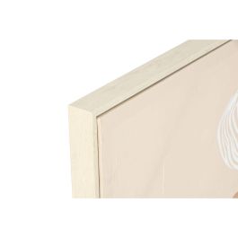DKD Home Decor Cuadro Scandi Beige Blanco Chica Vestido Lienzo/PS (2 Unidades) 82.5 x 82.5 x 3.5 cm